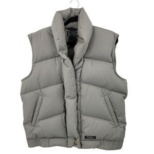 Vintage Puffer Vest L Gray‎ Down Insulation Warm Outerwear Granola Gorpcore